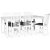 Sandhamn spisebordsst; Bord 180x95 cm med 6 stk. Sandhamn stole - Gr / Hvid + 4.00 x Mbelfdder