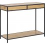 Seaford konsolbord med skuffer 100 x 35 cm - Eg/sort