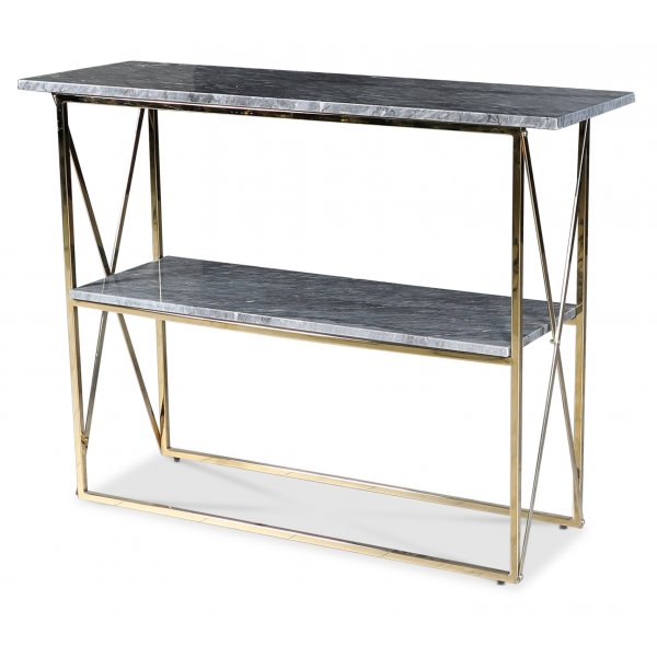 Paladium konsolbord - Messing / Gr marmor