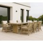 Udendrs gruppe med 6 stole og spisebord 200 x 100 cm rotting - Hampton/Provence