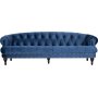 Sofa Chesterfield 3-personers sofa i blt fljl