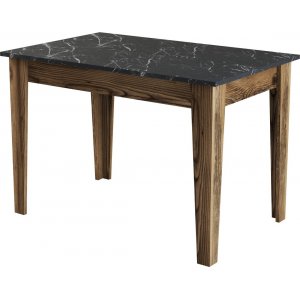 Kyiv spisebord 110 x 72 cm - Sort marmor/valnd