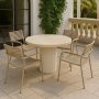 Udendrsgruppe: 4 stole og spisebord 122 beige - Merca/Pino