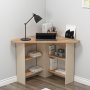 Hjrne hjrne skrivebord 80 x 80 cm - Fyrretr/beige