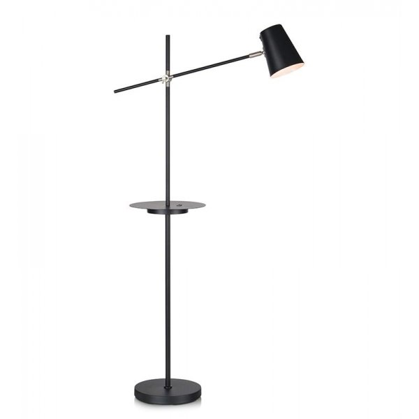 Liner gulvlampe med USB - sort
