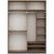 Elina garderobe 185 x 52 x 253 cm - antracit/brun