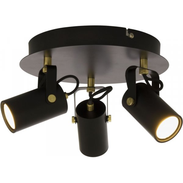 Cilindro spotlight - Sort/mat messing