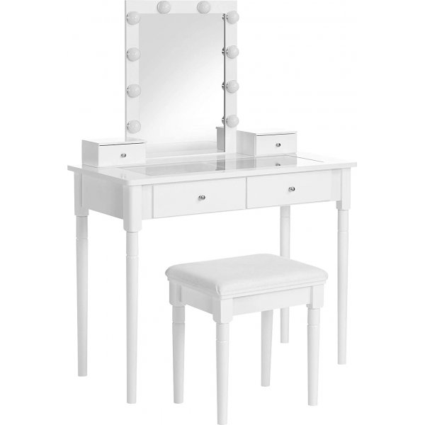 Joni toiletbord med skammel 90 x 40 cm - Hvid