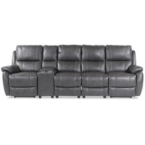 Enjoy Hollywood recliner sofa - 4-pers. (elektrisk) i gr imiteret lder (model H)