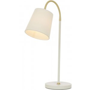 Ljusdal bordlampe - Hvid/mat messing