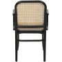 Karlstorp lnestol i bjet tr - Rattan/sort