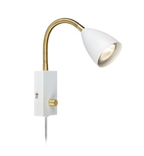 Ciro Vglampe med flex - Hvid / Messing