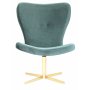 Tulpan design lnestol i grnt fljl med fod af messing + Pletfjerner til mbler
