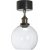 Omega loftslampe - Klart glas/sort - 20 cm