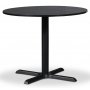 Solano spisebordsst: Bord 90 cm inklusiv 4 stk. Axe stole - Sort Ask / Rattan + 4.00 x Servietringe