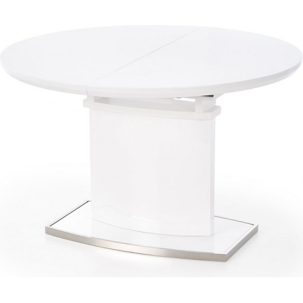 Metro spisebord, kan trkkes ud 120-160 cm - Hvid hjglans/ Krom