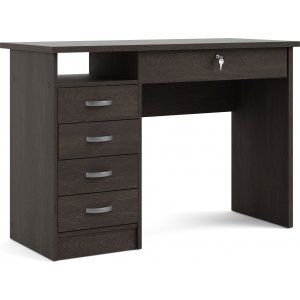 Funktion Plus skrivebord med 4 skuffer 109,3 x 48,5 cm - Mrkebrun