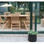 Salt udendrs spisebordsst ovalt spisebord 200 cm med 6 spisebordsstole - Teak