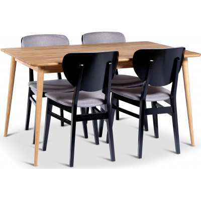 Alborg spisebord 140x90 cm med 4 Borgholm stole