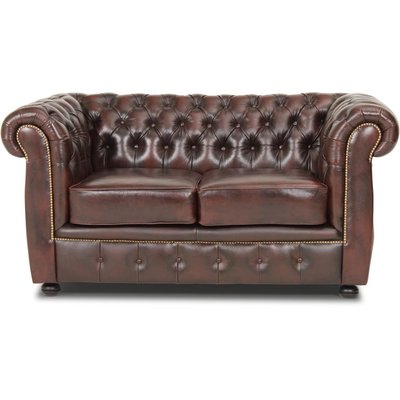 Dublin chesterfield 2-personers sofa - Brunt læder