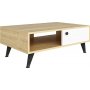 Athena sofabord 90 x 60 cm - Safir/eg/hvid