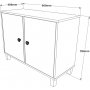 Vilamo skab 35 - Fyrretr/sort