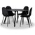Rosvik spisegruppe, spisebord med 4 stk Carisma fljlsstole - Sort/Sort + 3.00 x Mbelfdder
