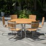 Mllan udendrsgruppe i teak: 6 stole med spisebord 130 cm