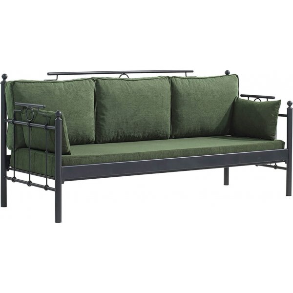 Hampus 3-personers udendrs sofa - Sort/grn