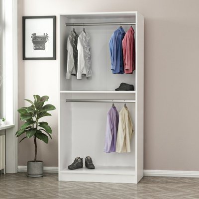 Cavolo garderobeskab 90 cm - Hvid/sort