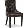 Paris spisegruppe sort bord med 4 stk Tuva Eastport stole i brun PU