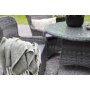Spisest; 4 stole og spisebord 110 cm gr/rattan