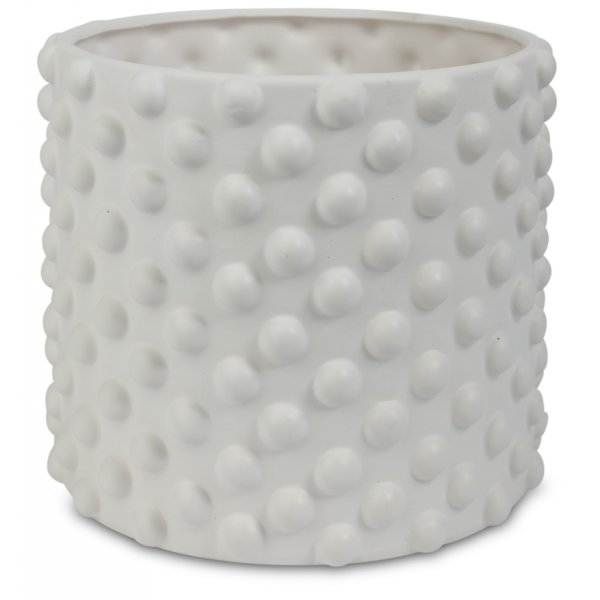 Krukke Bubbel H16 cm - Hvid
