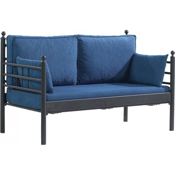 Manyas 2-personers udendrs sofa - Sort/bl
