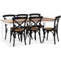 Dalars spisegruppe 180 cm bord hvid / eg + 6 sorte Gaston spisestole + 4.00 x Mbelfdder