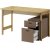 Lenny skrivebord 125 x 60 cm - Artisan eg/beige/trffel