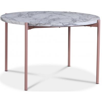 Asp spisebord 120cm - Lys marmor / pink + Mbelplejest til tekstiler