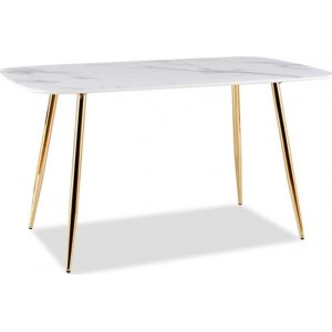 Ceres spisebord 140 cm - Hvid/guld