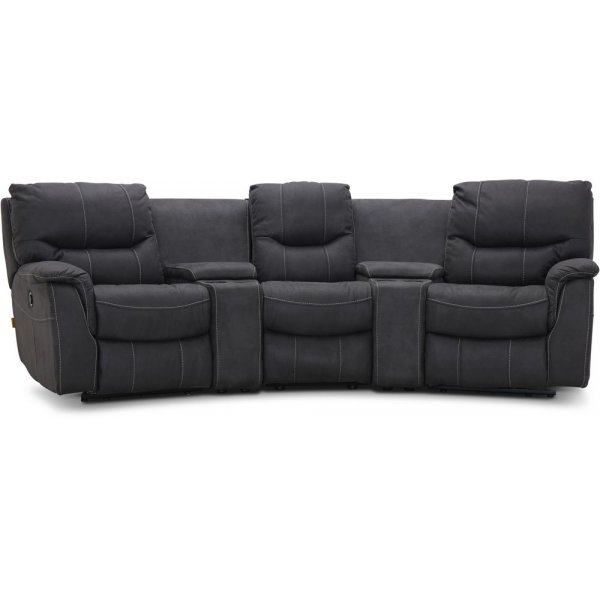 Rom Biosoffa - 3-sders recliner (el) i grt microfiberstof