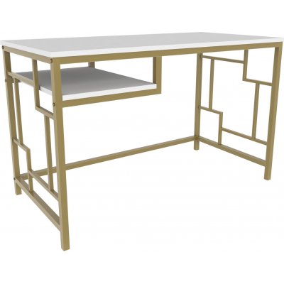 Kennesaw skrivebord 120 x 60 cm - Guld/hvid