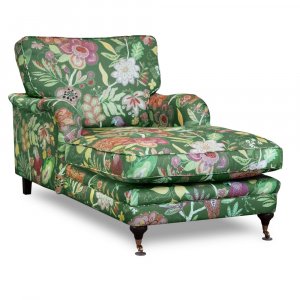 Howard Spirit divan lnestol i blomstret stof - Eden Parrot Green