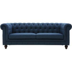 Herron mrkebl chesterfield sofa 3-personers + Tekstilrensning til mbler