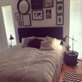 Kundebillede Sam sengegavl (væghængt) 180x70 cm - Sort (Tekstil)