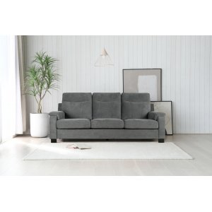 Atlas 3-personers sofa med høj ryg - Grå chenille Atlas 3-personers sofa med høj ryg - Grå chenille