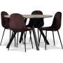 Smokey spisegruppe, rundt spisebord med 4 stk Carisma fljlstole - Bordeaux + 4.00 x Servietringe