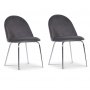 Plaza velvet stol - Gr/krom
