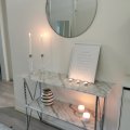 Kundebillede Hvid marmor bordplade - 110x35x81,5 cm