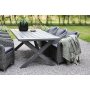 Oxford udendrs spisegruppe; grt bord 220 cm inkl. 6 Mercury lnestole gr syntetisk rattan