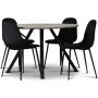 Smokey spisegruppe, rundt spisebord med 4 Carisma fljlstole - Sort