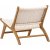 Rike loungestol - Creme PU/teak